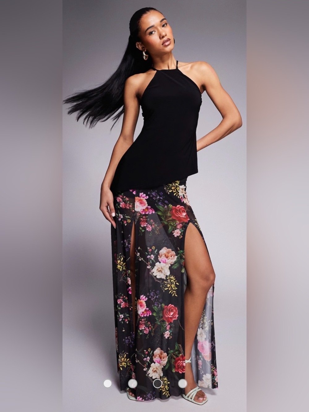 AFRM‎ Built-In Hotpant Thigh Split Maxi Skirt, Size M